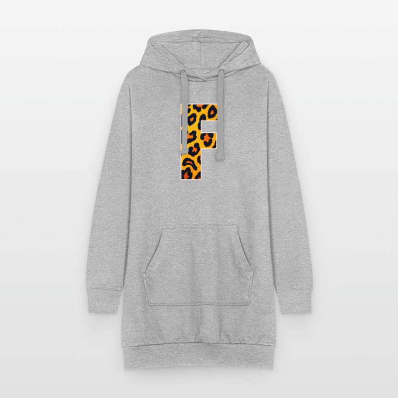 Leopard Effect Fire Orange Pattern Hoodie Dress