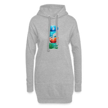 Dive Unterwasserbuchstaben Kunst - Hoodie-Kleid - Grau meliert - Vorne