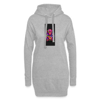 Neon Crazy mit funkelnden Sonnenbrillen - Hoodie-Kleid - Grau meliert - Vorne