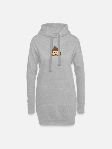 Poop Monkey Emoji mix - Hoodie Dress - heather grey