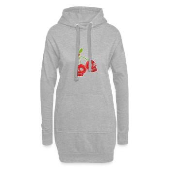 Kirschschädel Tätowierer Gift - Hoodie-Kleid - Grau meliert - Vorne