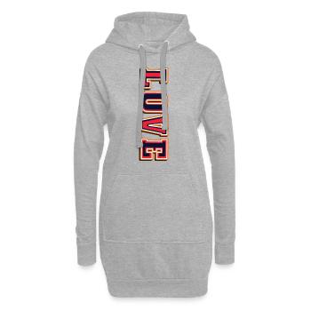 Love Blue-Liebe. Amore - Valentinstag, Muttertag, - Hoodie-Kleid - Grau meliert - Vorne
