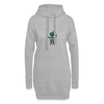 Cartoon cute robot - Hoodie-Kleid - Grau meliert - Vorne