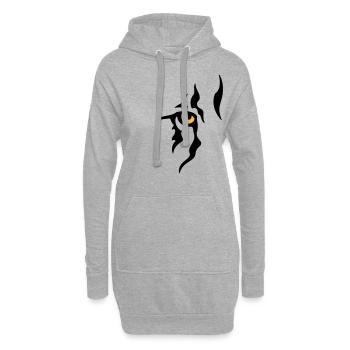 Œil de lion (droit) - Sweat-shirt à capuche long Femme - gris chiné - Devant