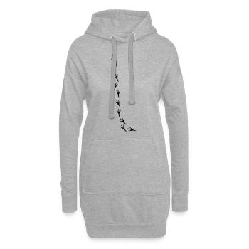 Oiseau oiseau trace de moineau - Sweat-shirt à capuche long Femme - gris chiné - Devant