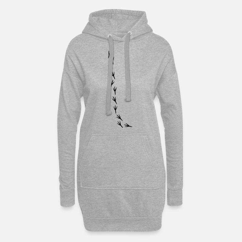 Spatz Vogel Spur Vögelchen - Hoodie-Kleid - Grau meliert