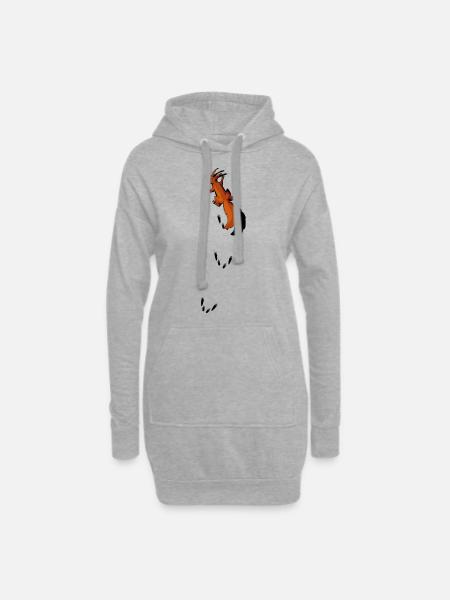 Eichhörnchen klettert mit Spur Tier style Geschenk - Hoodie-Kleid - Grau meliert
