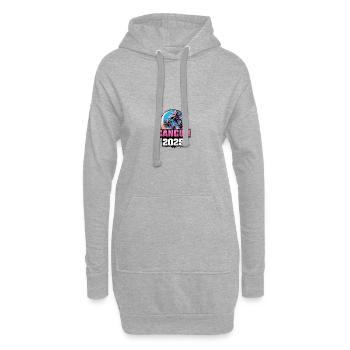 Cancun 2025 Palmen - Hoodie-Kleid - Grau meliert - Vorne