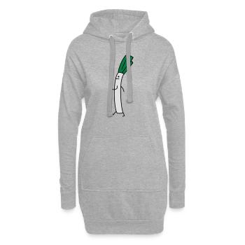Lustiger Lauch - Hoodie-Kleid - Grau meliert - Vorne