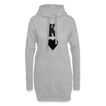 König Herz - Hoodie-Kleid - Grau meliert - Vorne