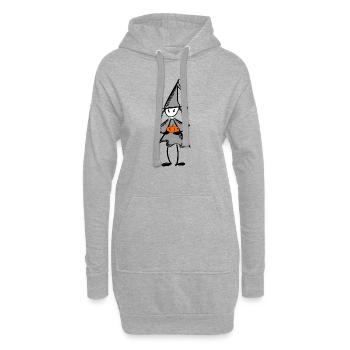 Kürbis-Hexe - Hoodie-Kleid - Grau meliert - Vorne