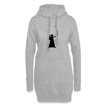 Bogenschütze - Hoodie-Kleid - Grau meliert - Vorne