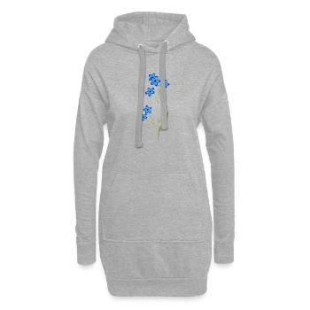 délicat oubliez-moi-pas en bleu classique - Sweat-shirt à capuche long Femme - gris chiné - Devant