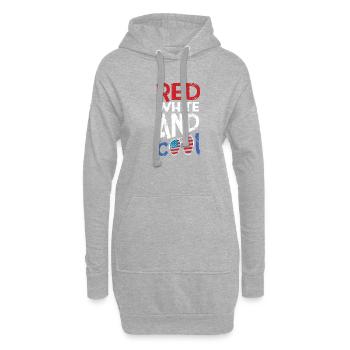 Red White And Cool Amerika 4. Juli Feier - Hoodie-Kleid - Grau meliert - Vorne