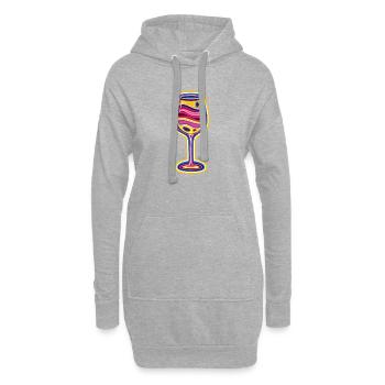 Weinglas Bunt Wein - Hoodie-Kleid - Grau meliert - Vorne