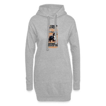 Pêche et bouvier bernois - Sweat-shirt à capuche long Femme - gris chiné - Devant