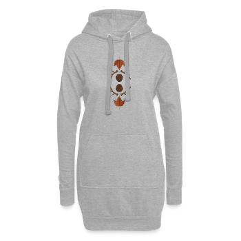 Herbst Tannenzapfen Geweih Ahornblatt - Hoodie-Kleid - Grau meliert - Vorne