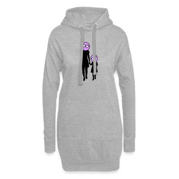 Familie Silhouette Liebe Kinder Eltern Mama Papa - Hoodie-Kleid - Grau meliert - Vorne