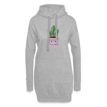 Plant Mom Kawaii Plante en pot - Sweat-shirt à capuche long Femme - gris chiné - Devant