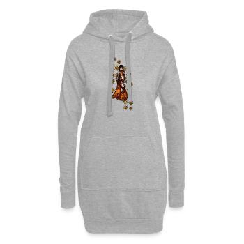 Déesse de la flore du henné bohème - Sweat-shirt à capuche long Femme - gris chiné - Devant