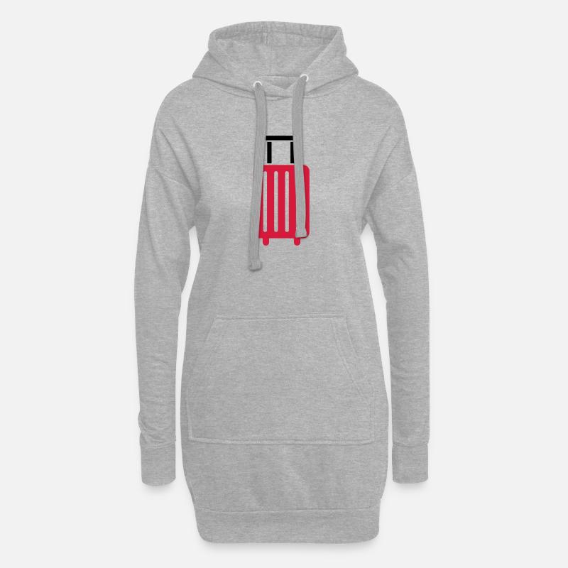 Koffer - Hoodie-Kleid - Grau meliert