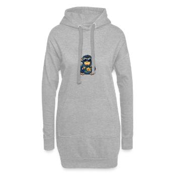 Affe Comic Cool Sommer - Hoodie-Kleid - Grau meliert - Vorne