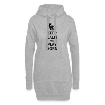 keep calm and play horn - Hoodie-Kleid - Grau meliert - Vorne