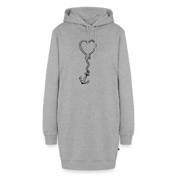 anker2 - Hoodie-Kleid - Grau meliert - Vorne