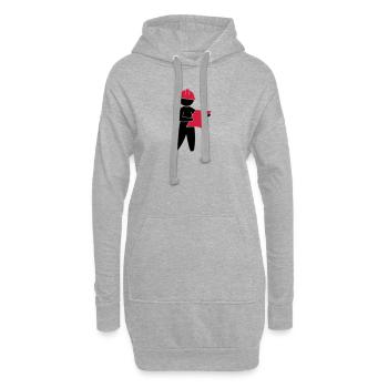 Ein Ingenieur auf einer Baustelle - Hoodie-Kleid - Grau meliert - Vorne
