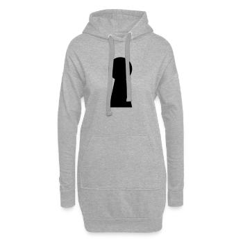 Schlüsselloch 1c - Hoodie-Kleid - Grau meliert - Vorne