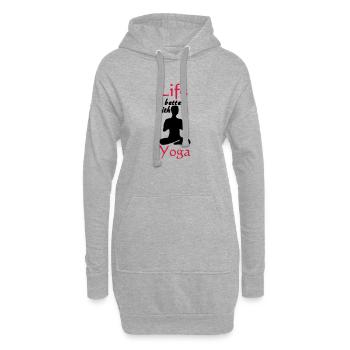 Yoga Life Life Saying Sports Fitness Cadeau - Sweat-shirt à capuche long Femme - gris chiné - Devant