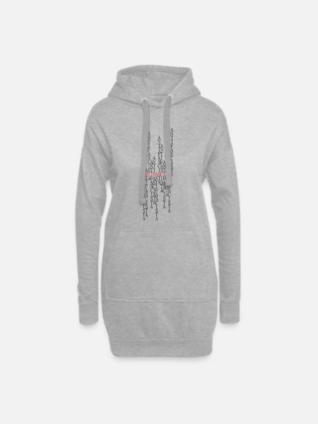 Collage de typos antifascistes rouge/noir - Sweat-shirt à capuche long Femme - gris chiné
