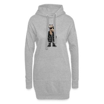 Giraffe Cool Winter - Hoodie-Kleid - Grau meliert - Vorne