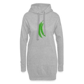 haricot vert - Sweat-shirt à capuche long Femme - gris chiné - Devant