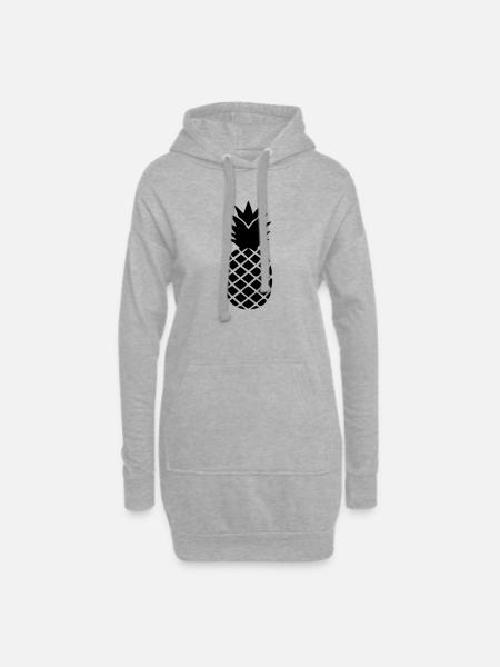 Ananas-Silhouette – Tropisches Statement-Design - Hoodie-Kleid - Grau meliert