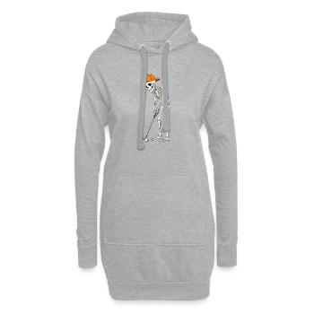Golfeur squelette Squelette Halloween Golfeur Effrayant - Sweat-shirt à capuche long Femme - gris chiné - Devant