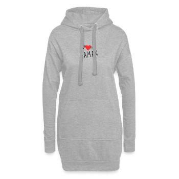 J'AIME MA MAMAN - Sweat-shirt à capuche long Femme - gris chiné - Devant