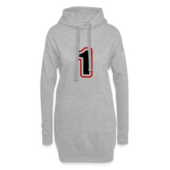 1 Zahl College - Hoodie-Kleid - Grau meliert - Vorne