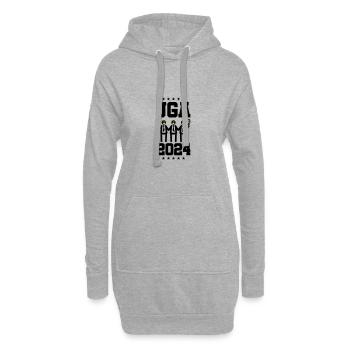 Enterrement de vie de garçon 2024 Marié Enterrement de vie de garçon - Sweat-shirt à capuche long Femme - gris chiné - Devant