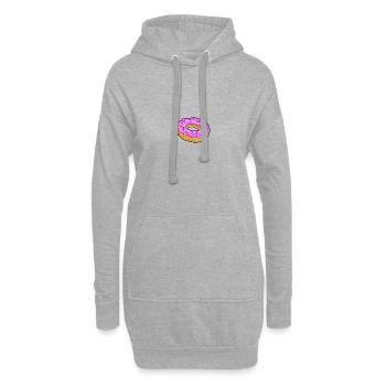 Donut mit rosa Zucker - Hoodie-Kleid - Grau meliert - Vorne