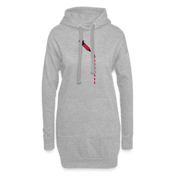 Seringue sang gouttes poids perte médecine - Sweat-shirt à capuche long Femme - gris chiné - Devant