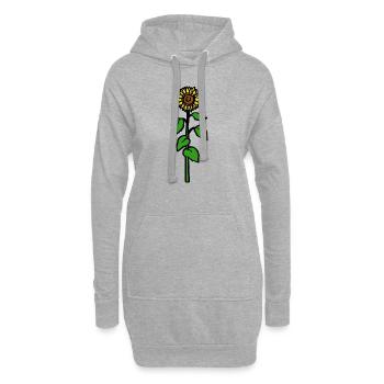 Sonnenblume Ölflanze Blüte lustige Geschenkidee - Hoodie-Kleid - Grau meliert - Vorne