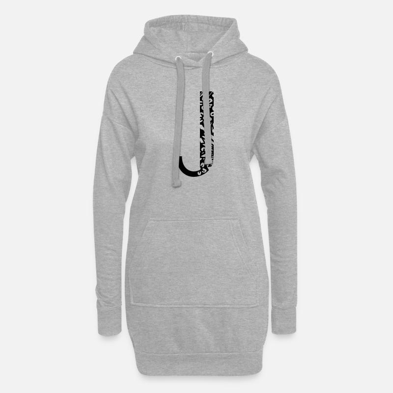 Buchstabe J - Hoodie-Kleid - Grau meliert