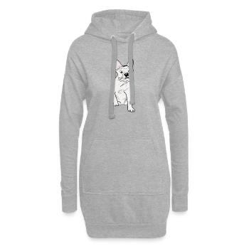 CARLIN CUTE - Sweat-shirt à capuche long Femme - gris chiné - Devant