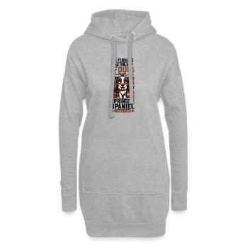 Pêche et épagneul springer anglais - Sweat-shirt à capuche long Femme - gris chiné - Devant