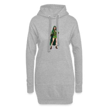 Robin-Hood-Ehefrau - Hoodie-Kleid - Grau meliert - Vorne