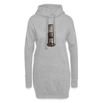 Embroidered Aeropress – Barista-Kaffee (gedruckt) - Hoodie-Kleid - Grau meliert - Vorne