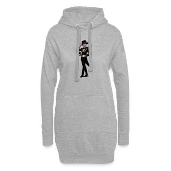 Skelett Mariachi Rose - Hoodie-Kleid - Grau meliert - Vorne