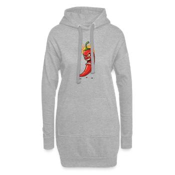 Chili Flamme Furieuse - Sweat-shirt à capuche long Femme - gris chiné - Devant