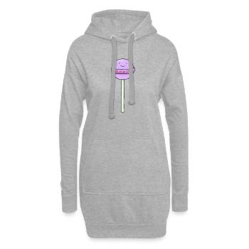 Sucette mignonne avec un dessin animé drôle - Sweat-shirt à capuche long Femme - gris chiné - Devant